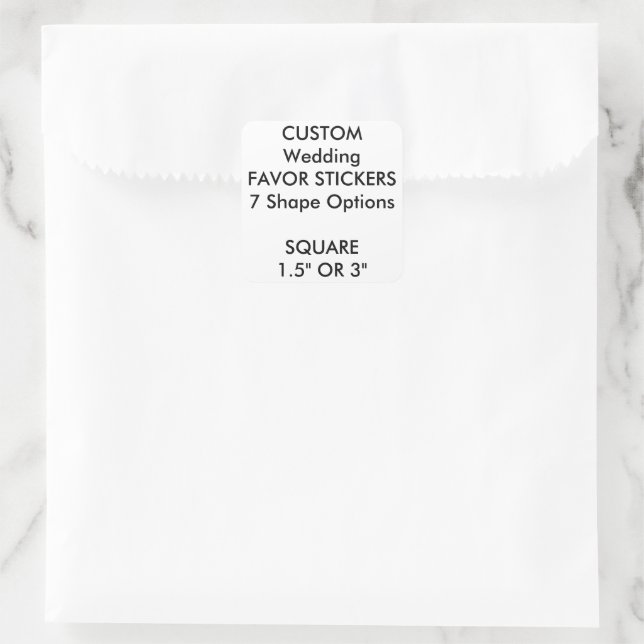 20 x Custom Wedding Favour Stickers - SQUARE (Bag)