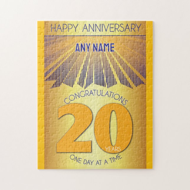 20 Year | AA 12 Step Anniversary Personalised Jigsaw Puzzle (Vertical)