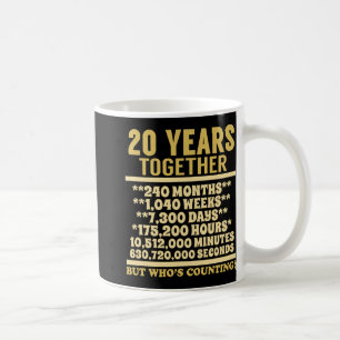 20 Year Anniversary T Shirt 20th Wedding Gift Coup Coffee Mug