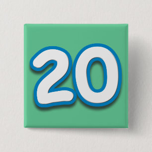 20 Year Birthday or Anniversary - Add Text 15 Cm Square Badge