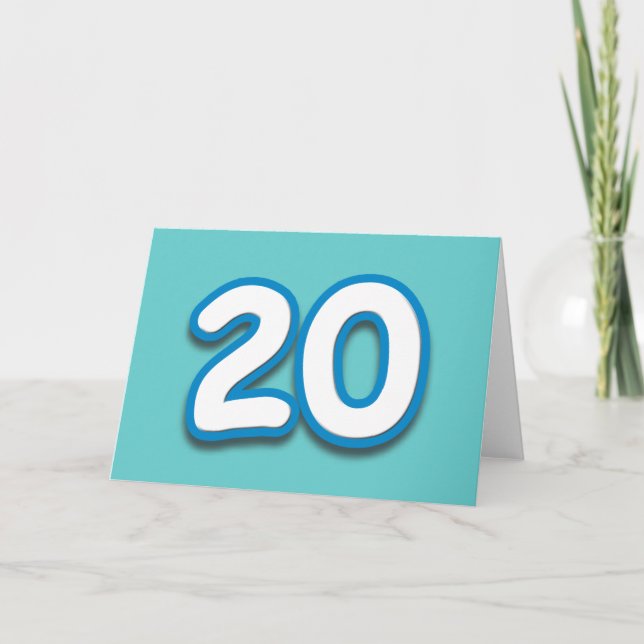 20 Year Birthday or Anniversary - Add Text Card (Front)
