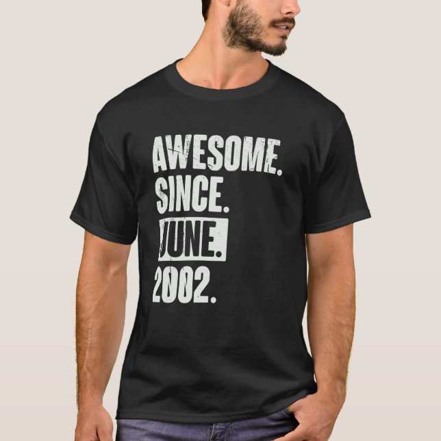 20 Year Old 20th Birthday   Awesome Since June 200 T-Shirt (Front)