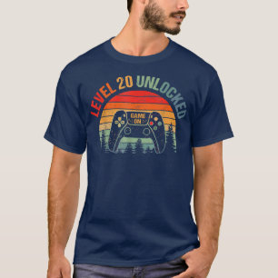 20 Year Old 20th Birthday Level 20 Unlocked Video T-Shirt