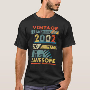 20 Year Old 20th Birthday Vintage September 2002 T-Shirt