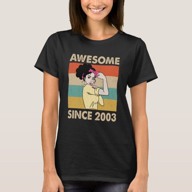 20 Year Old Awesome Since 2003 20th Birthday T-Shirt (Front)