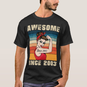 20 Year Old Awesome Since 2003 20th Birthday  Wome T-Shirt