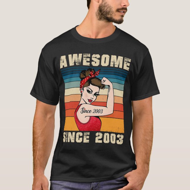 20 Year Old Awesome Since 2003 20th Birthday  Wome T-Shirt (Front)