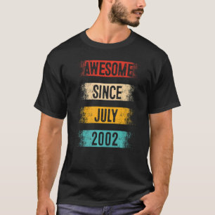 20 Year Old Awesome Since July 2002 20th Birthday  T-Shirt