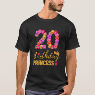 20 Year Old Birthday Princess Flower Its My 20th B T-Shirt