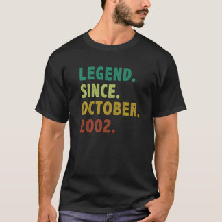 20 Year Old  Legend Since October 2002 20th Birthd T-Shirt