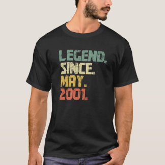 20 Year Old Men Women Gifts- Legend Since May 2001 T-Shirt