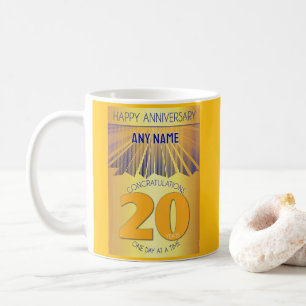 20 Year Sober Anniversary Golden Ray 12 Step Coffee Mug
