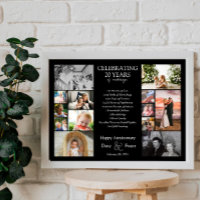 20 year wedding anniversary photo collage editable