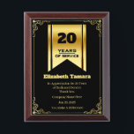 20 Year Work Anniversary | Employee Appreciation Award Plaque<br><div class="desc">20-year work anniversary quotes award,  for Employee Appreciation. personalised gift</div>