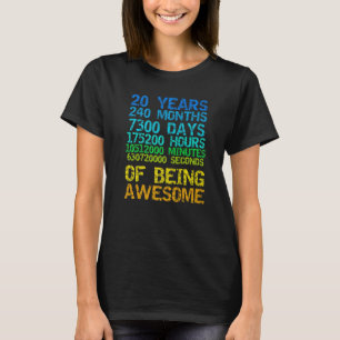 20 Years 240 Months Being Awesome Vintage Distress T-Shirt