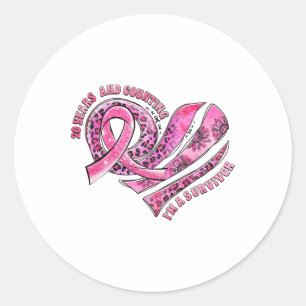 20 Years And Counting I'm A Survivor Breast Cancer Classic Round Sticker