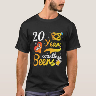 20 Years Countless Beers Wedding Marry Husband Wif T-Shirt