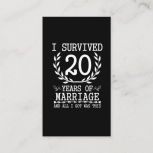 20 Years Husband Wife 20th Wedding Anniversary Business Card