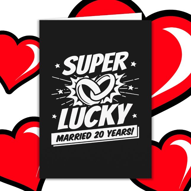 20 Years Married Lucky 20th Wedding Anniversary Card (Creator Uploaded)