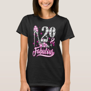 20 Years Old 20 & Fabulous 20th Birthday Pink Diam T-Shirt