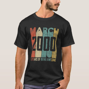 20 Years Old 20th Birthday Gift - Retro Vintage Ma T-Shirt