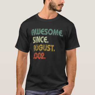 20 Years Old  Awesome Since August 2002 20th Birth T-Shirt
