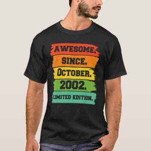 20 Years Old Awesome Since October 2002 20th Bir T-Shirt