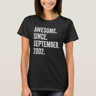 20 Years Old Awesome Since September 2002 20th Bir T-Shirt