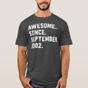 20 Years Old Gift Awesome Since September 2002 20t T-Shirt