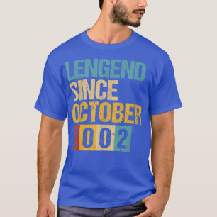 20 Years Old Gifts Legend Since October 2002 20th T-Shirt