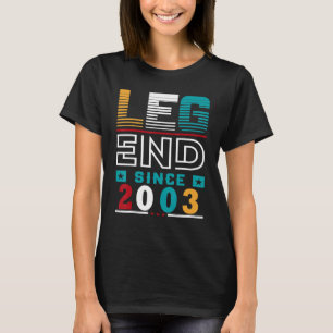 20 Years Old  Legend Since 2003 Vintage 20th Birth T-Shirt