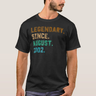 20 Years Old  Legend Since August 2002 20th Birthd T-Shirt