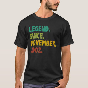 20 Years Old Legend Since November 2002 20th Birth T-Shirt
