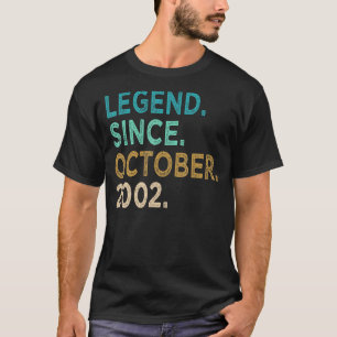 20 Years Old Legend Since October 2002 20th Birth T-Shirt