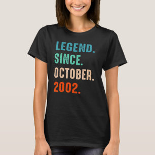 20 Years Old Legend Since October 2002 20th Birthd T-Shirt