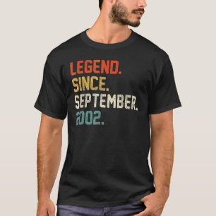 20 Years Old Legend Since September 2002 20th Bir T-Shirt
