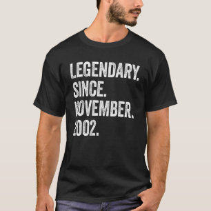 20 Years Old Legendary Since November 2002 20th Bi T-Shirt