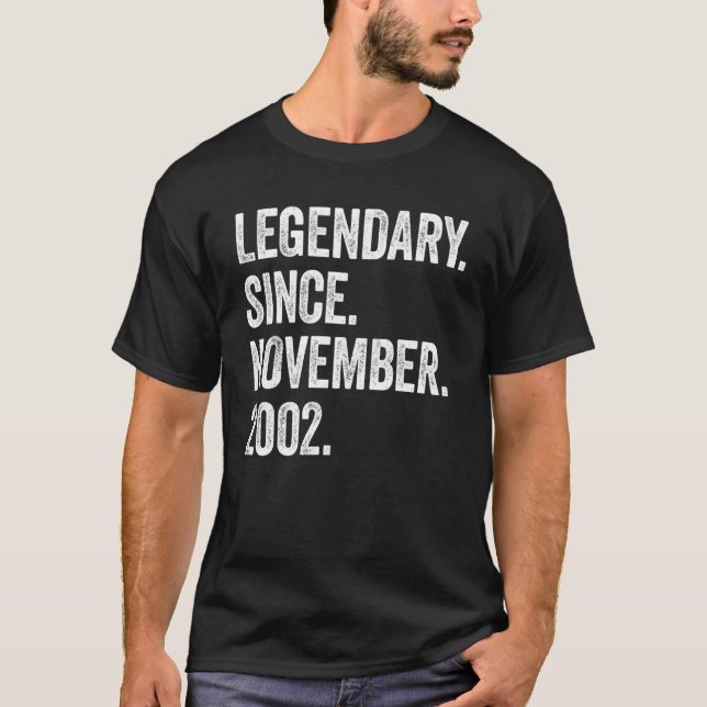 20 Years Old Legendary Since November 2002 20th Bi T-Shirt (Front)