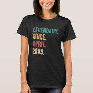 20 Years Old Vintage 2003 Birthday April 20th Deco T-Shirt