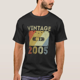 20 Years Old Vintage 2005 Retro 20th Birthday Cass T-Shirt