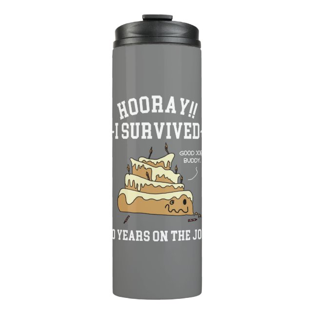 20 Years on the Job 20th Work Anniversary Thermal Tumbler (Front)