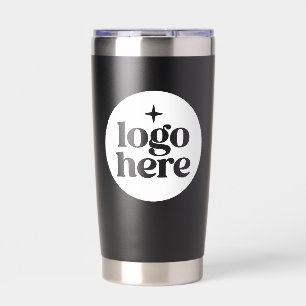 20oz Black Business Logo Branded Insulated Tumbler