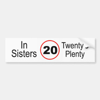 20's Plenty speed limit bumper sticker