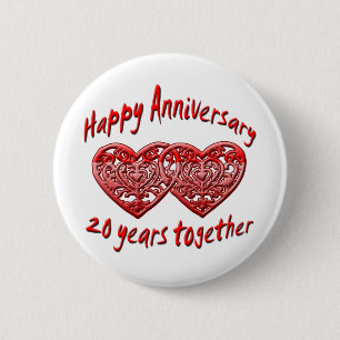 20th. Anniversary 6 Cm Round Badge