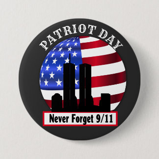 20th anniversary 9/11 never forget 7.5 cm round badge