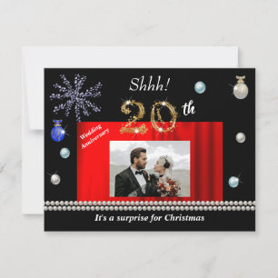 20th Anniversary Christmas Surprise Save the Date Invitation