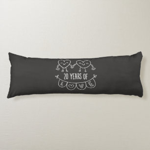 20th Anniversary Gift Chalk Hearts Body Cushion