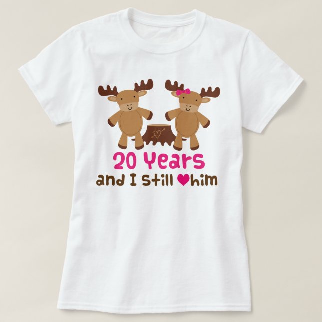 20th Anniversary Gift For Her T-Shirt (Design Front)