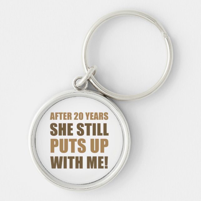 20th Anniversary Humour For Men Key Ring (Front)