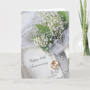20th Anniversary Lily of the Valley Bouquet Card